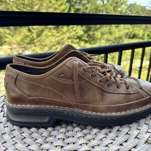 Clarks Men’s Shoes 11 M round toe Lace Up Loafers Casual Brown Leather 35123